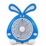 Mini ventilator cu fir model IEPURAS pentru birou portabil ALBASTRU