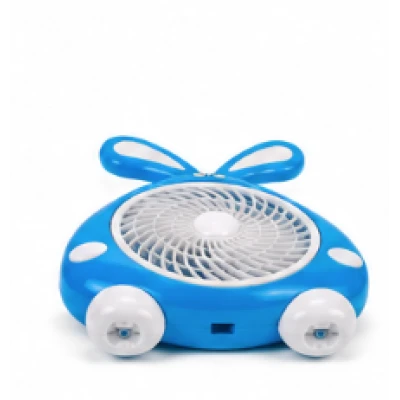 Mini ventilator cu fir model IEPURAS pentru birou portabil ALBASTRU
