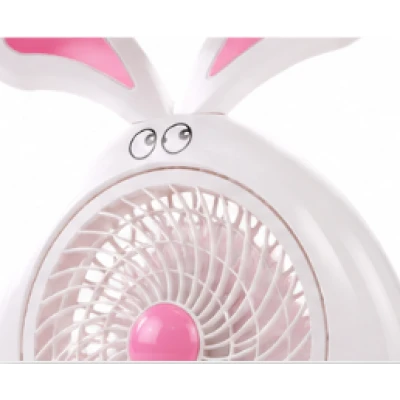 Mini ventilator cu fir model IEPURAS pentru birou portabil ROZ