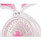 Mini ventilator cu fir model IEPURAS pentru birou portabil ROZ