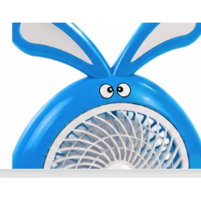 Mini ventilator cu fir model IEPURAS pentru birou portabil ALBASTRU
