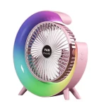 Mini ventilator de birou rotund cu LED RGB