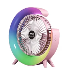 Mini ventilator de birou rotund cu LED RGB
