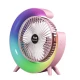 Mini ventilator de birou rotund cu LED RGB