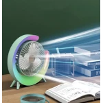Mini ventilator de birou rotund cu LED RGB