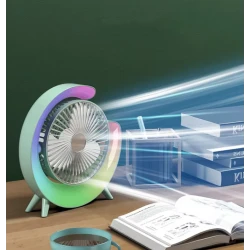 Mini ventilator de birou rotund cu LED RGB