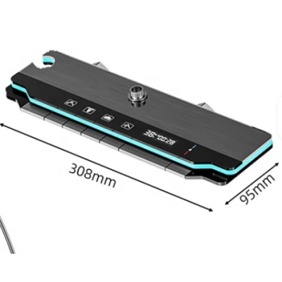 Sistem de dus Premium cu Afișaj Digital si LED cap ploaie dus de mana si pistol de clatire Gri Grafit