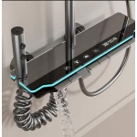 Sistem de dus Premium cu Afișaj Digital si LED cap ploaie dus de mana si pistol de clatire Gri Grafit