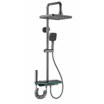 Sistem de dus Premium cu Afișaj Digital si LED cap ploaie dus de mana si pistol de clatire Gri Grafit