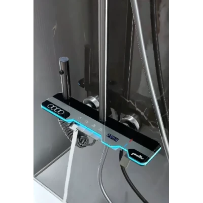 Sistem de dus Premium cu Afișaj Digital LED si lumina 4 moduri pulverizare apa pistol de clatire negru gri