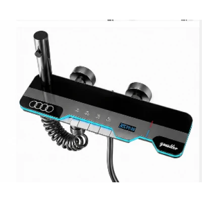 Sistem de dus Premium cu Afișaj Digital LED si lumina 4 moduri pulverizare apa pistol de clatire negru gri