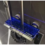 Sistem de dus Premium cu Efect LED Galaxy afisaj digital cap ploaie dus de mana GRI