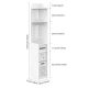 Dulap vertical pentru baie 3 polite 2 sertare 120 x 20 x 20 cm ALB
