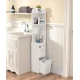 Dulap vertical pentru baie 3 polite 2 sertare 120 x 20 x 20 cm ALB