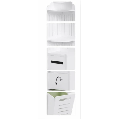 Dulap vertical pentru baie 3 polite 2 sertare 120 x 20 x 20 cm ALB