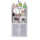 Dulap pentru baie modern raft depozitare PVC 4 sertare si 2 usi Alb 90x40x25 cm