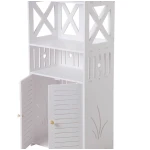 Dulap pentru baie modern raft depozitare PVC 4 sertare si 2 usi Alb 90x40x25 cm