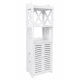 Dulap pentru baie modern raft depozitare PVC 4 sertare si 2 usi Alb 90x40x25 cm