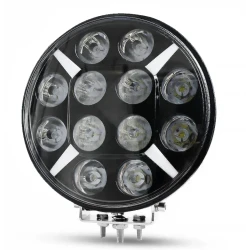 Proiector LED 9 inch Rotund 120W de 24000LM Alba + Galbena Pozitie si Stroboscop 12 24V