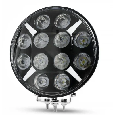 Proiector LED 9 inch Rotund 120W de 24000LM Alba + Galbena Pozitie si Stroboscop 12 24V