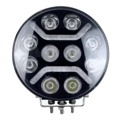 Proiector LED 9 inch Rotund 120W de 24000LM Alba + Galbena Pozitie si Stroboscop 12 24V