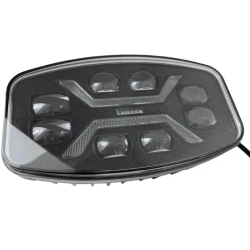 Proiector LED 9 inch dreptunghiular de 180W cu 25000LM cu lupa pozitie alba si galbena dinamica 12 24V