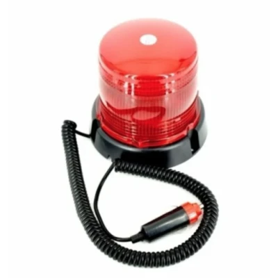 Girofar led 12v 24V cu magnet si mufa bricheta ROSU