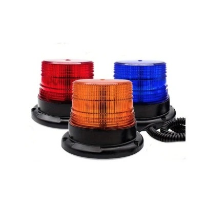 Girofar led 12v 24V cu magnet si mufa bricheta PORTOCALIU