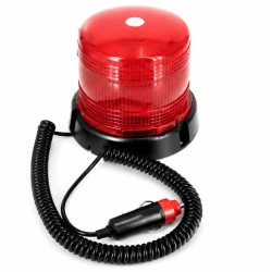 Girofar led 12v 24V cu magnet si mufa bricheta ROSU