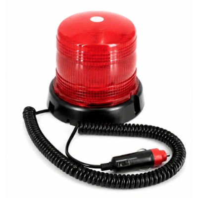 Girofar led 12v 24V cu magnet si mufa bricheta ROSU
