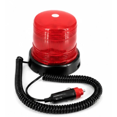 Girofar led 12v 24V cu magnet si mufa bricheta ROSU