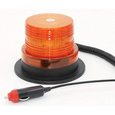 Girofar led 12v 24V cu magnet si mufa bricheta PORTOCALIU