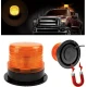 Girofar led 12v 24V cu magnet si mufa bricheta PORTOCALIU