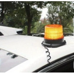 Girofar led 12v 24V cu magnet si mufa bricheta PORTOCALIU