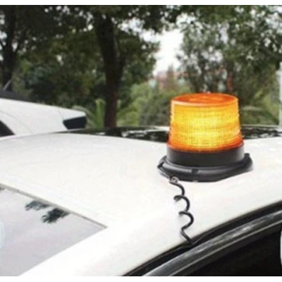 Girofar led 12v 24V cu magnet si mufa bricheta PORTOCALIU