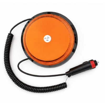Girofar led 12v 24V cu magnet si mufa bricheta PORTOCALIU