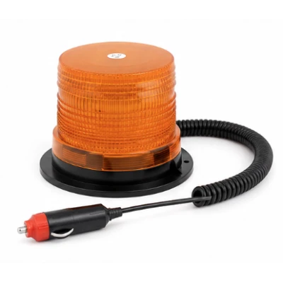 Girofar led 12v 24V cu magnet si mufa bricheta PORTOCALIU