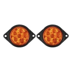 Set 2 mini Lampi LED Laterale Portocalii 12V 24V pentru camion remorca rulota si utilaje semnalizare si Gabarit