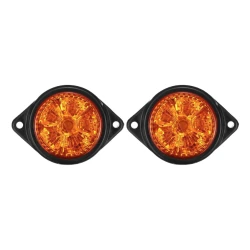Set 2 mini Lampi LED Laterale Portocalii 12V 24V pentru camion remorca rulota si utilaje semnalizare si Gabarit