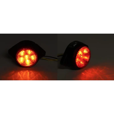 Set 2 mini Lampi LED Laterale Portocalii 12V 24V pentru camion remorca rulota si utilaje semnalizare si Gabarit