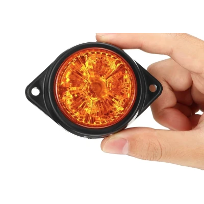 Set 2 mini Lampi LED Laterale Portocalii 12V 24V pentru camion remorca rulota si utilaje semnalizare si Gabarit