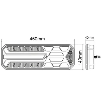 Lampa auto stop spate led de 46cm cu 5 functii semnalizare dinamica ceata 12 24V