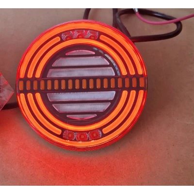 Lampa auto spate LED 12 24V pozitie efect neon 140mm semnalizare dinamica pozitie STOP rosu / galben
