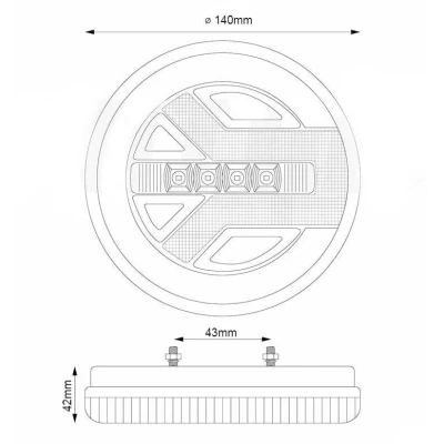 Lampa auto spate LED 12 24V pozitie efect neon semnalizare dinamica 140mm Pozitie STOP rosu / galben / alb