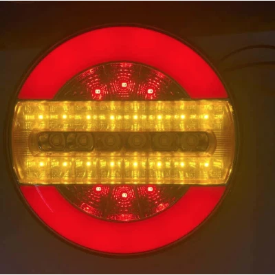 Lampa auto spate LED 12 24V pozitie efect neon semnalizare dinamica 140mm Pozitie STOP rosu / galben