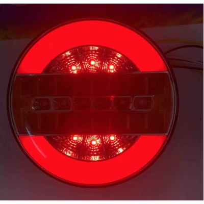 Lampa auto spate LED 12 24V pozitie efect neon semnalizare dinamica 140mm Pozitie STOP rosu / galben