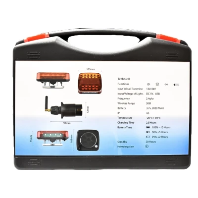 Set 2 lampi magnetice cu control wireless 12/24V 5 functii Pentru Remorca Magnetica Fara Fir