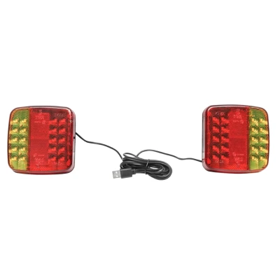 Set 2 lampi magnetice cu control wireless 12/24V 5 functii Pentru Remorca Magnetica Fara Fir