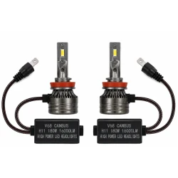Set 2 Becuri LED H11 V68 180W 16000LM Canbus 6000K 12V Alb Rece