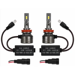 Set 2 Becuri LED H11 V68 180W 16000LM Canbus 6000K 12V Alb Rece